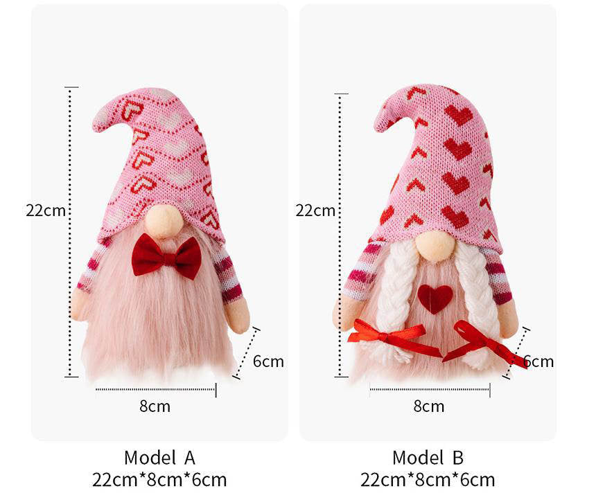 Gnome - Valentine #3 - Pink Heart Hat - PREORDER 12/12-12/15