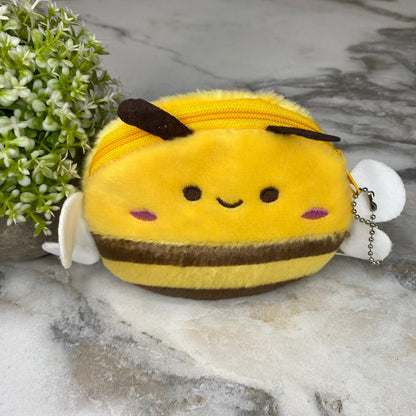 Coin Pouch Keychain - Velour - Bee