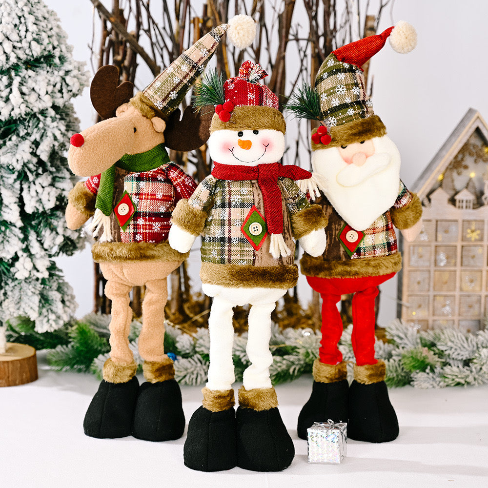 Telescopic Standing Christmas Decor - Plaid