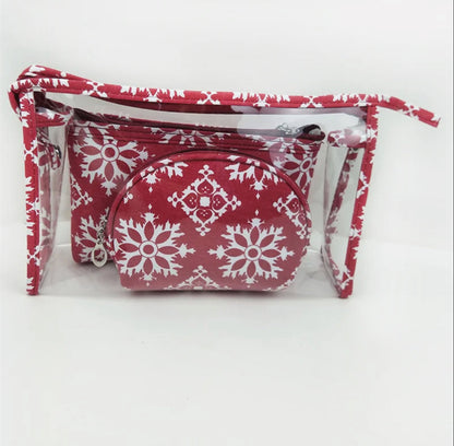 Trio Set Pouch + Clamshell - Snowflake