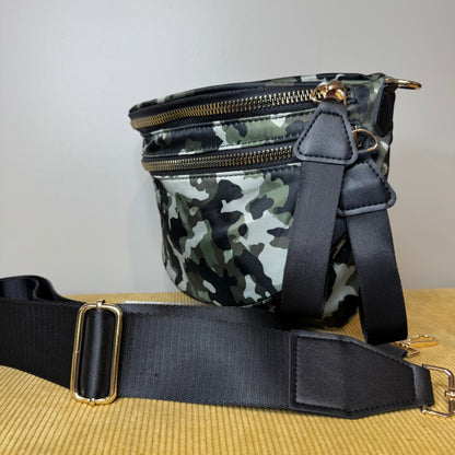 The Roni Nylon Crossbody - Green Camo - PREORDER