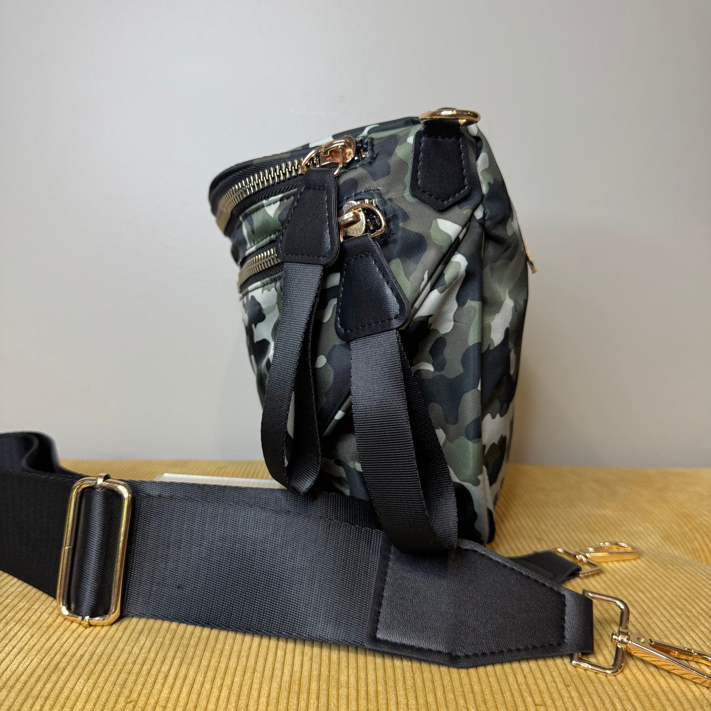 The Roni Nylon Crossbody - Green Camo - PREORDER