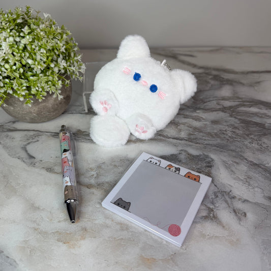 Bundled Set - Cat Pom, Sticky, & Pen