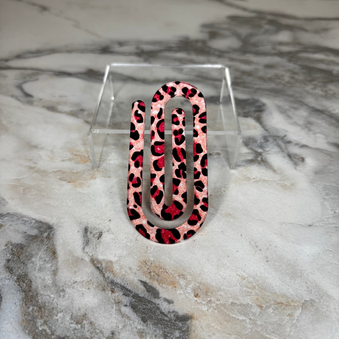 Jumbo Paperclip - Pink Animal Print