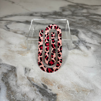 Jumbo Paperclip - Pink Animal Print
