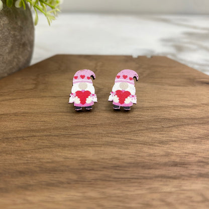 Wooden Stud Earrings - Valentine’s Day - #15