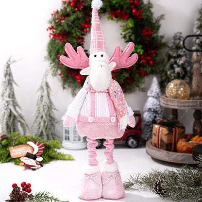 Telescopic Standing Christmas Decor - Pink & White