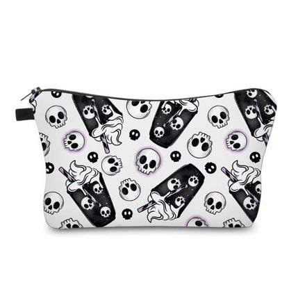 Pouch - Halloween Fall - Black & White Coffee Skull