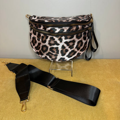 The Roni Nylon Crossbody - Larger Animal Print