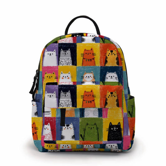 Mini Backpack - Cat Squares