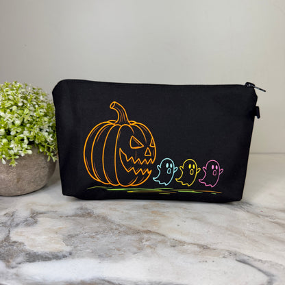 Pouch - Halloween Fall - Pumpkin Chasing Ghost Outline
