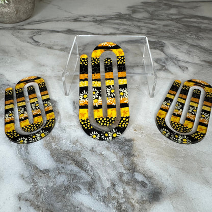 Jumbo Paperclip - Black & Yellow Daisy