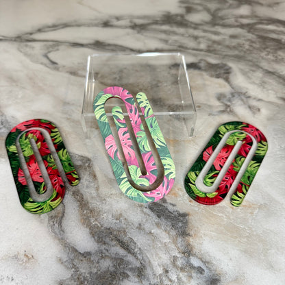 Jumbo Paperclip - Monstera Leaves Tropical