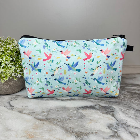 Pouch - Animal, Hummingbird Blue Pink