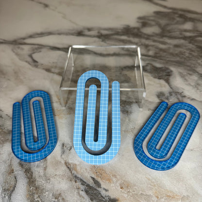 Jumbo Paperclip - Blue Checker