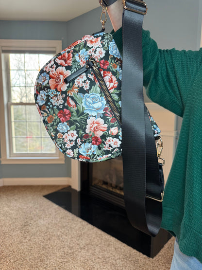 The Roni Nylon Crossbody - Floral