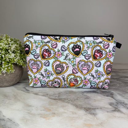 Pouch - Cat Paw Heart Meow Pastel