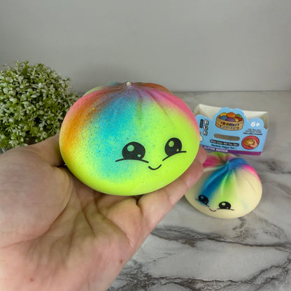 Squishy Toy - Viral Dumpling, Multi Color Spray Paint  + New Face