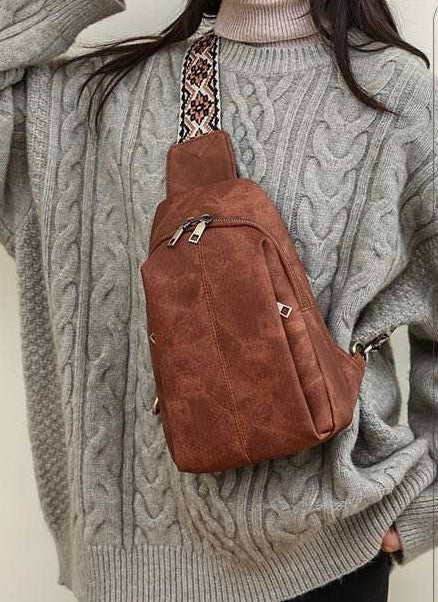 Sling Bag - Denim Suede - Side Zip