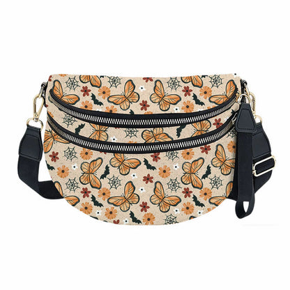 The Roni Nylon Crossbody - Halloween Fall Spiderweb Butterfly