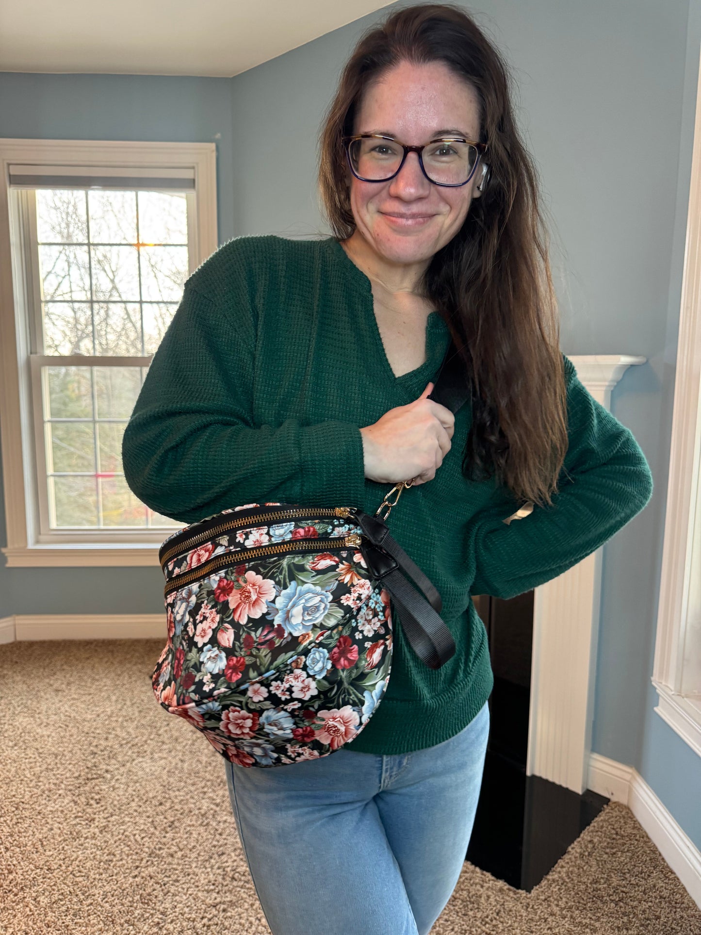 The Roni Nylon Crossbody - Floral