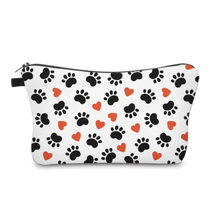 Pouch - Dog Cat Paw Black Heart