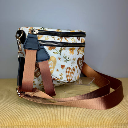 The Roni Nylon Crossbody - Religious Jesus Loves You Bronze