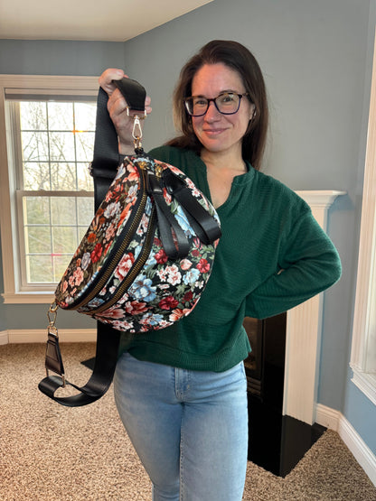 The Roni Nylon Crossbody - Floral