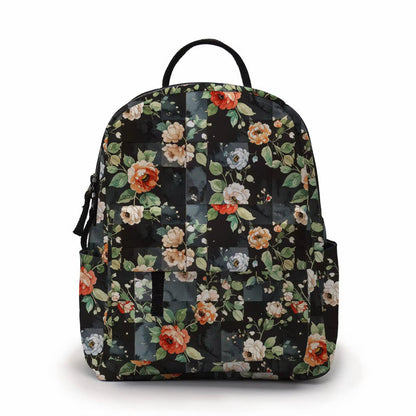 Mini Backpack - Floral On Black