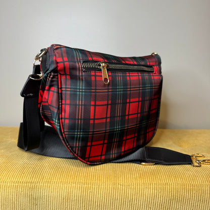 The Roni Nylon Crossbody - Red Plaid - PREORDER