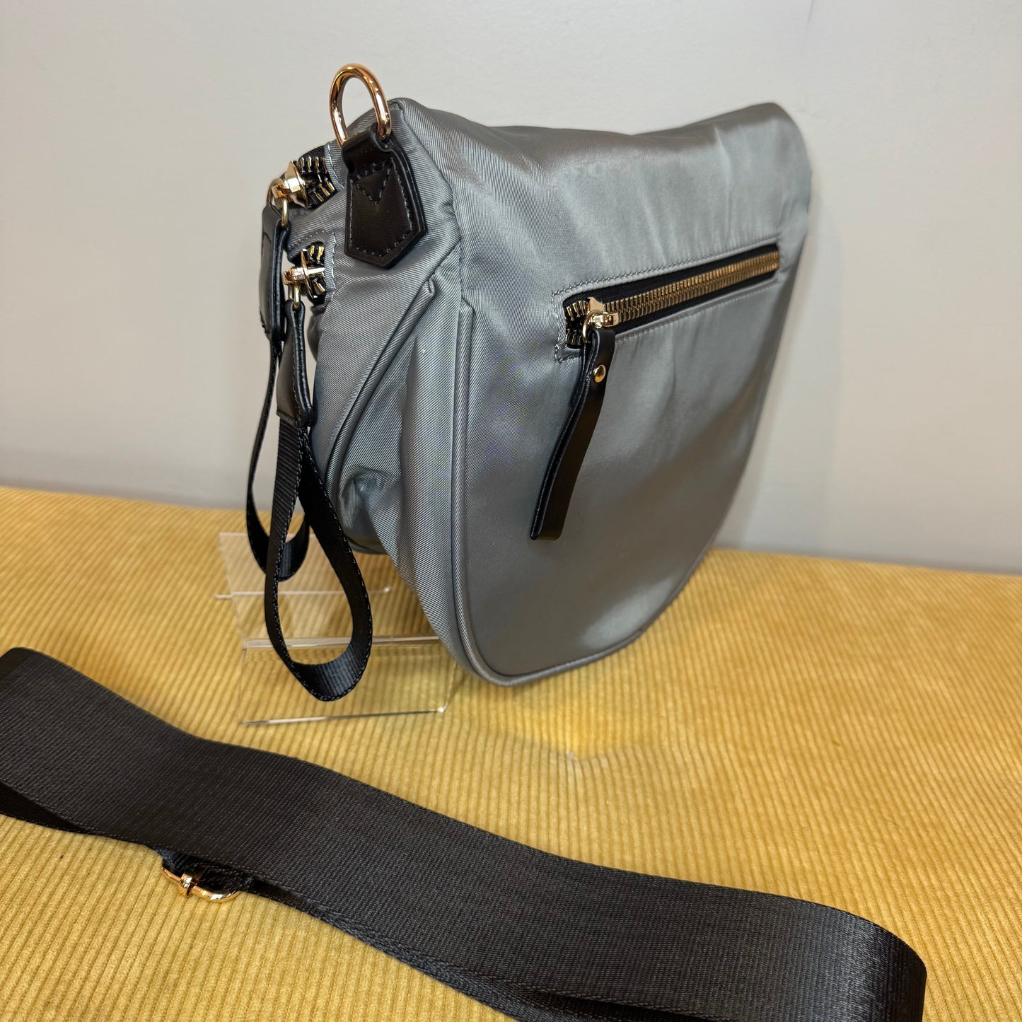 The Roni Nylon Crossbody - Grey + Black - PREORDER