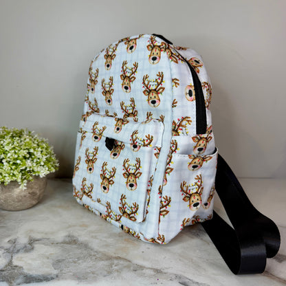 Mini Backpack - Christmas - Plaid Reindeer