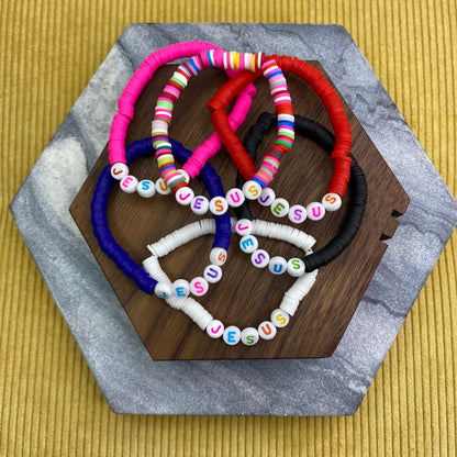 Bracelet - Clay + Bead - Religious - Jesus