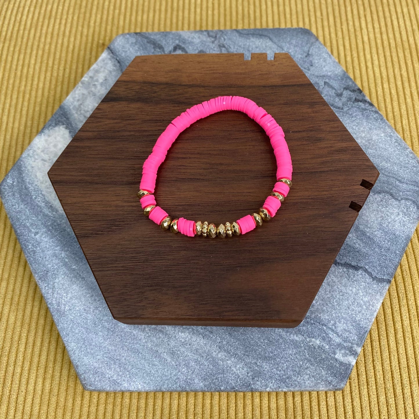 Bracelet - Clay & Gold Bead