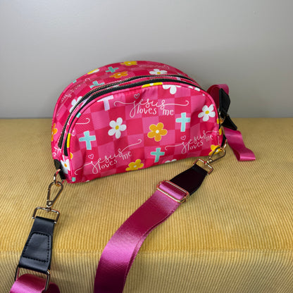 The Roni Nylon Crossbody - Religious Jesus Loves Me