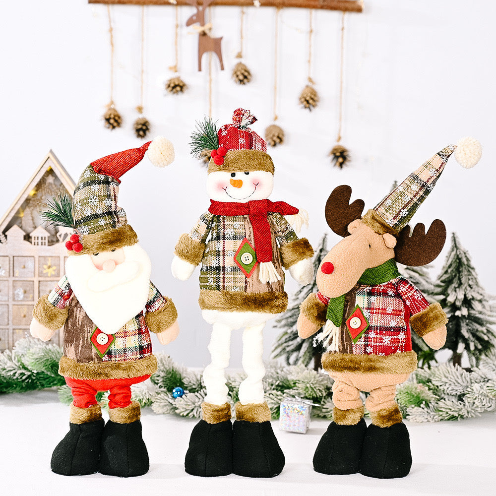 Telescopic Standing Christmas Decor - Plaid
