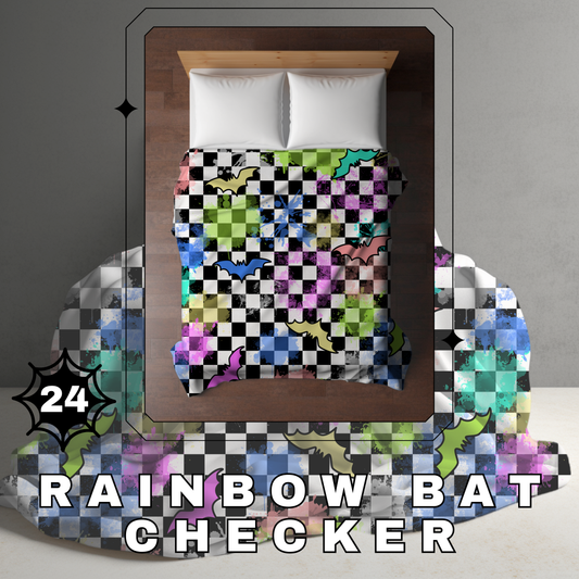 Blanket Halloween #24 - Rainbow Bat Checker