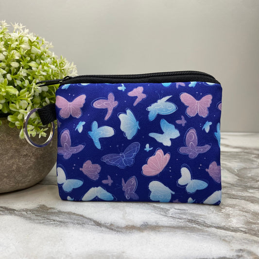 Mini Pouch - Butterflies on Blue