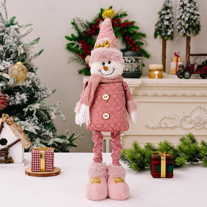 Telescopic Standing Christmas Decor - Pink & Gold