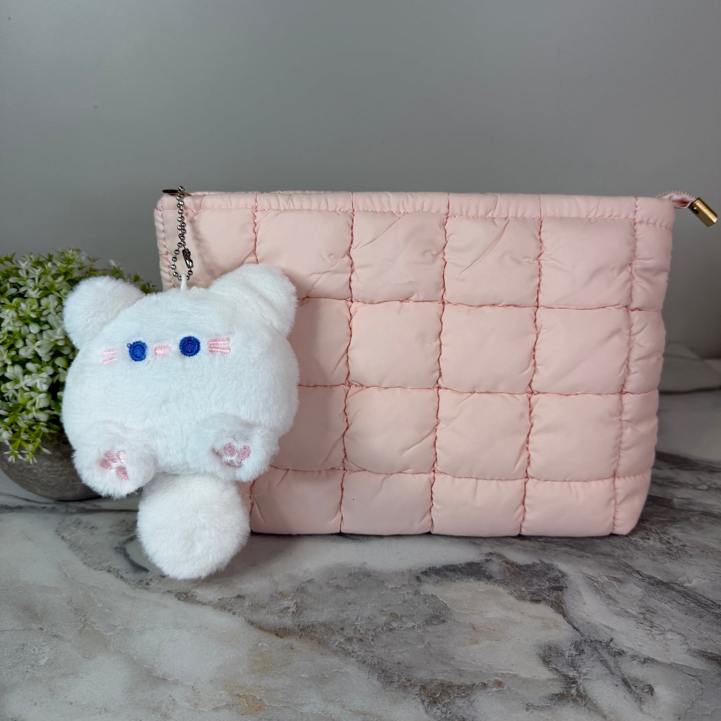 Bundled Set - Puffer Pouch + Cat Keychain