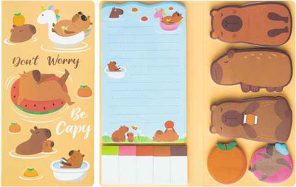 Sticky Note Booklet Set - Don't Worry Be Capy (#2)