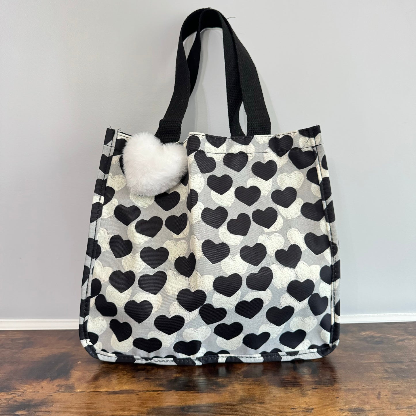 Tote Bag - Heart Black + Grey