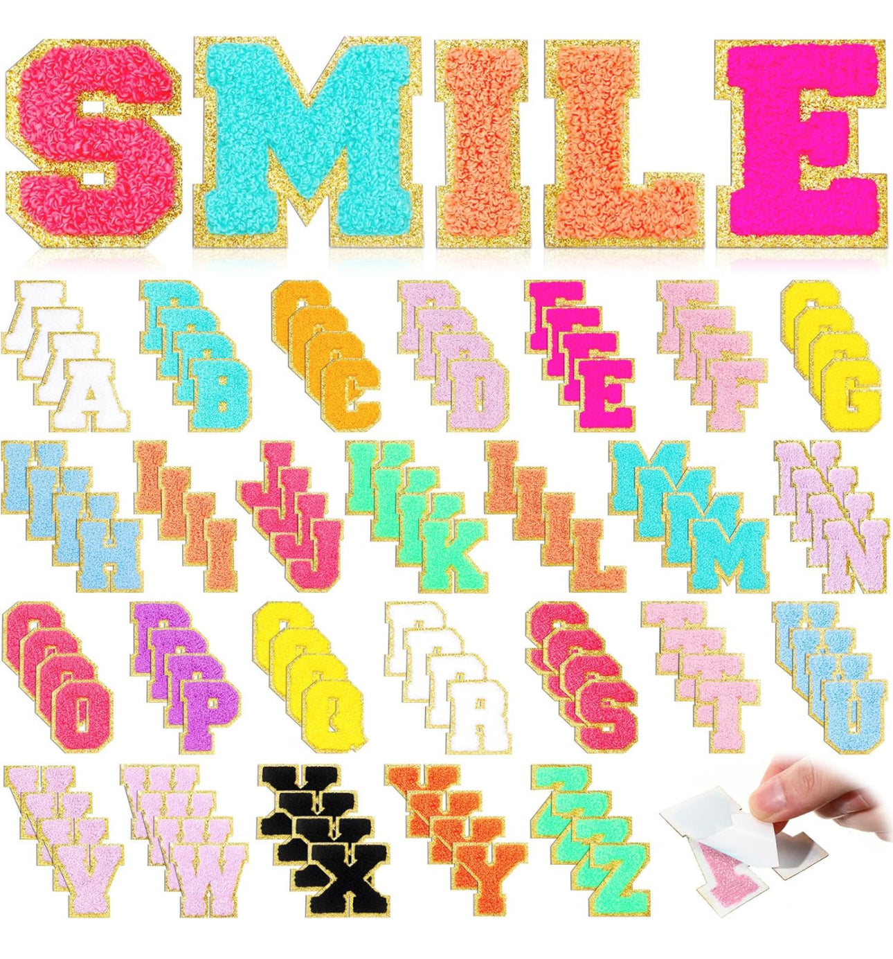 Patch Chenille Letter - Solid Color