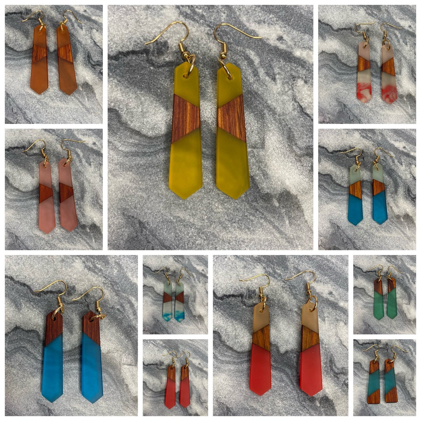 Dangle Earring - Wood & Sea Glass