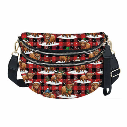 The Roni Nylon Crossbody - Christmas Winter Highland Cow