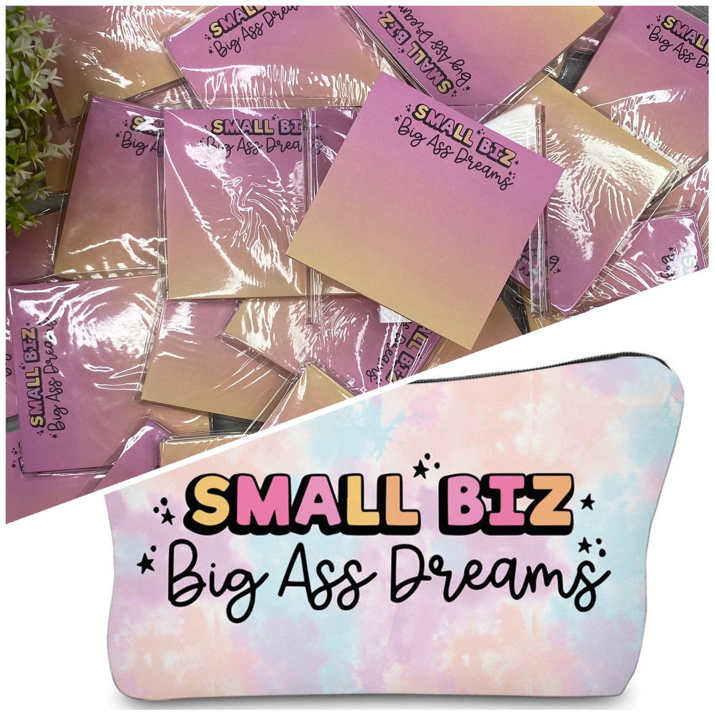 Pouch & Sticky Note Set - Small Biz Big Ass Dreams