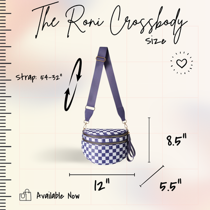 The Roni Nylon Crossbody - Checkered Black + Grey