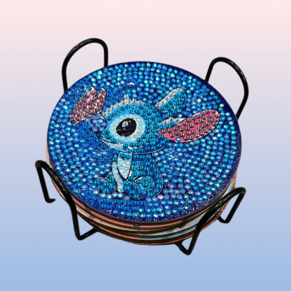 Handmade Stitch and Angel Coaster set of 6