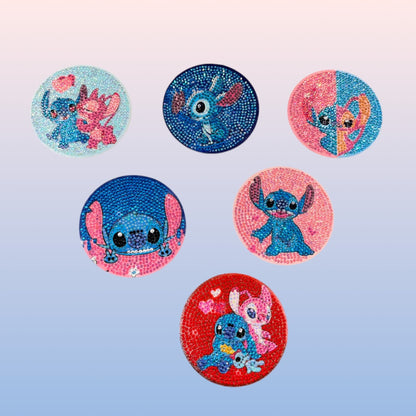 Handmade Stitch and Angel Coaster set of 6