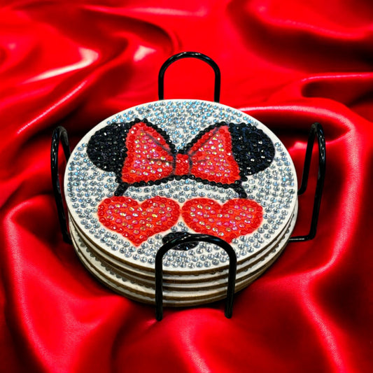 Handmade Mickey & Minnie Mouse Coasters Set of 6